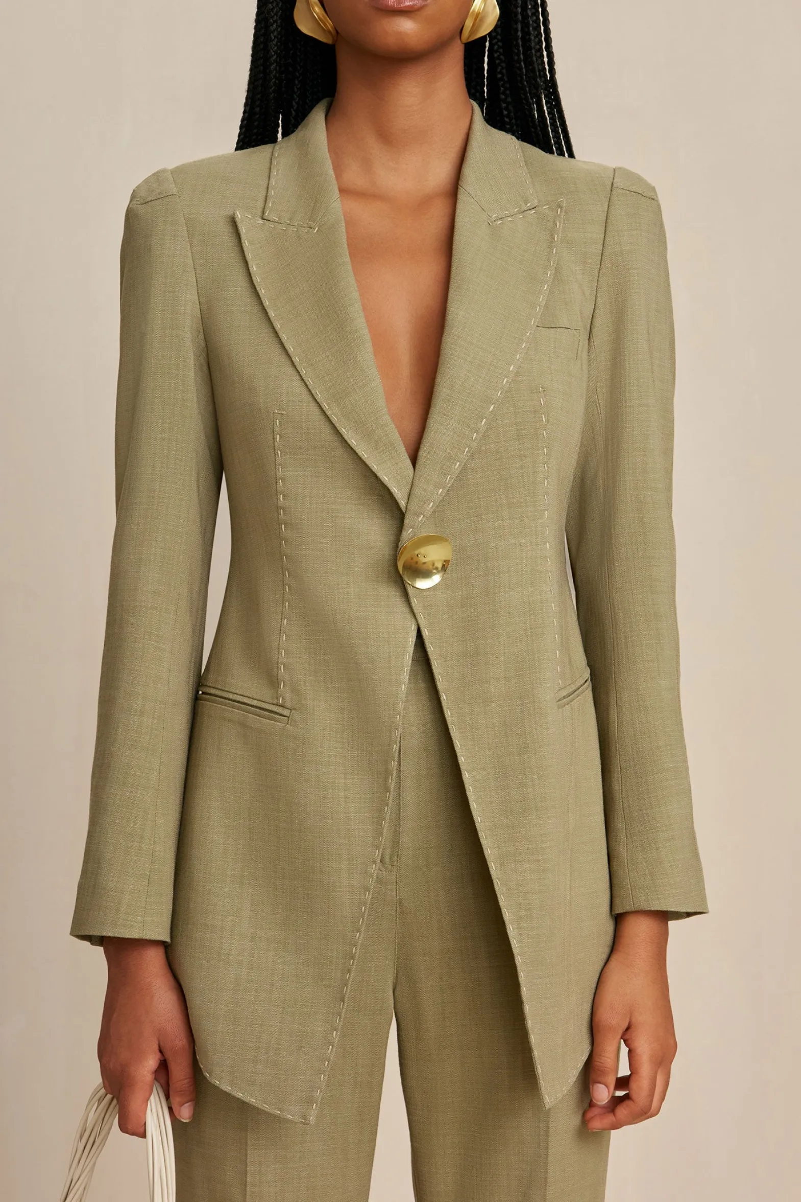 Outerwear>Cult Gaia WANYE BLAZER - Tea