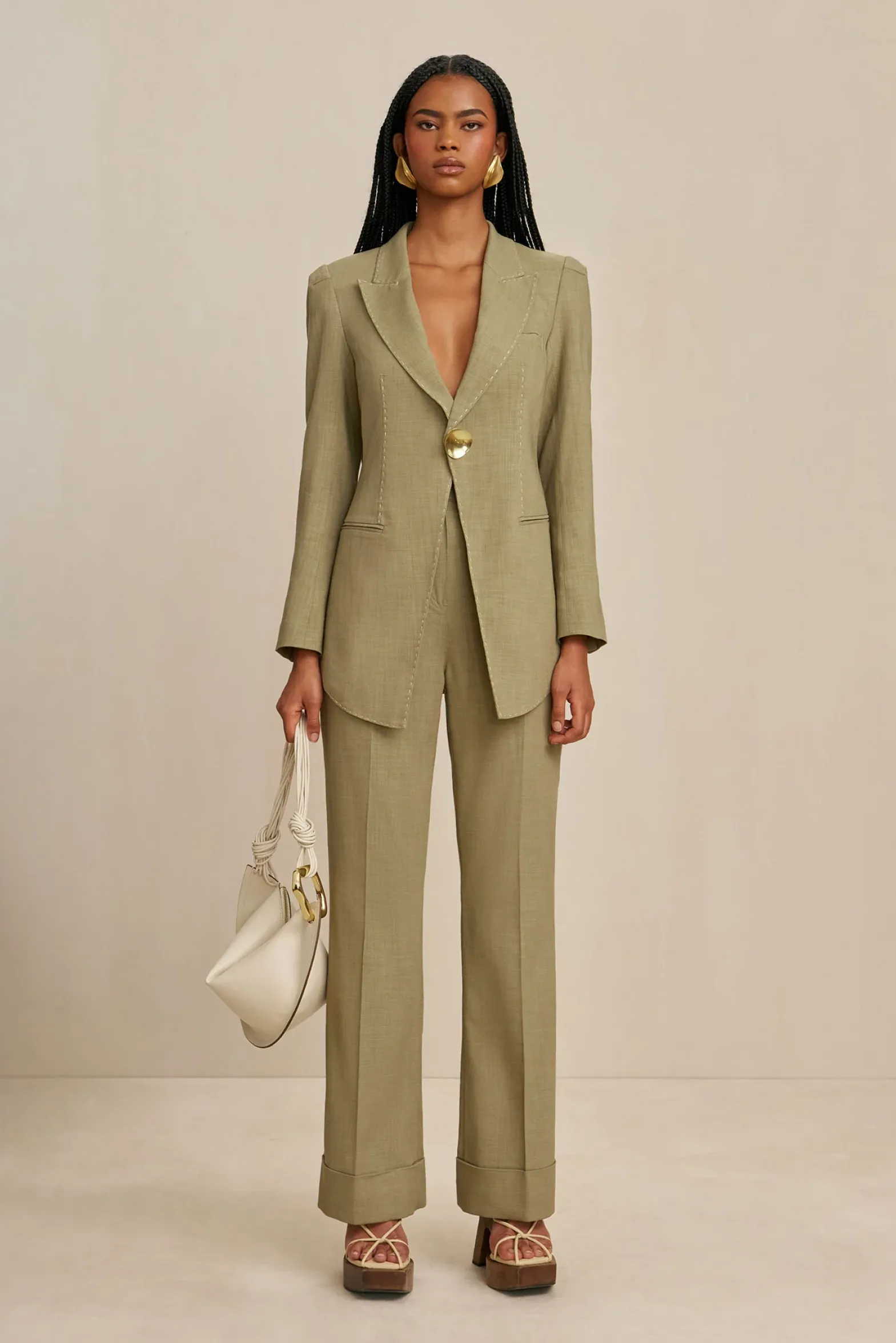 Outerwear>Cult Gaia WANYE BLAZER - Tea
