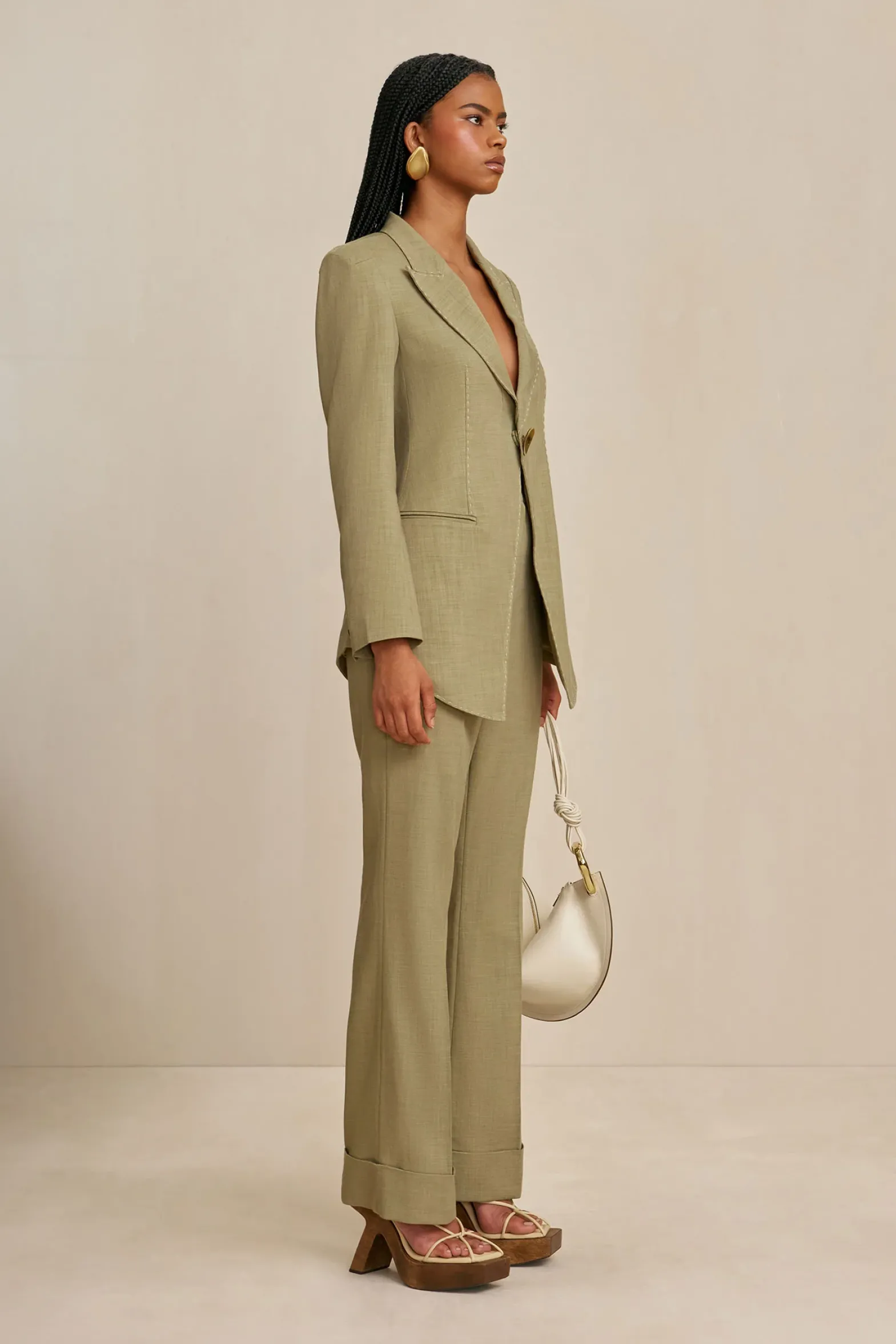 Outerwear>Cult Gaia WANYE BLAZER - Tea