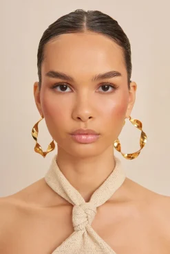 Jewelry|Accessories>Cult Gaia YAEL EARRING - Shiny Brass